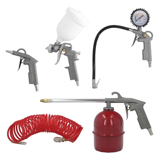 [17020162] Kit Accesorios Para Compresor Aire Comprimido 5 Piezas Con Click Rapido